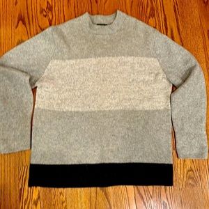 Men’s DKNY 100% Lambswool Color block Grey Sweater Size XL